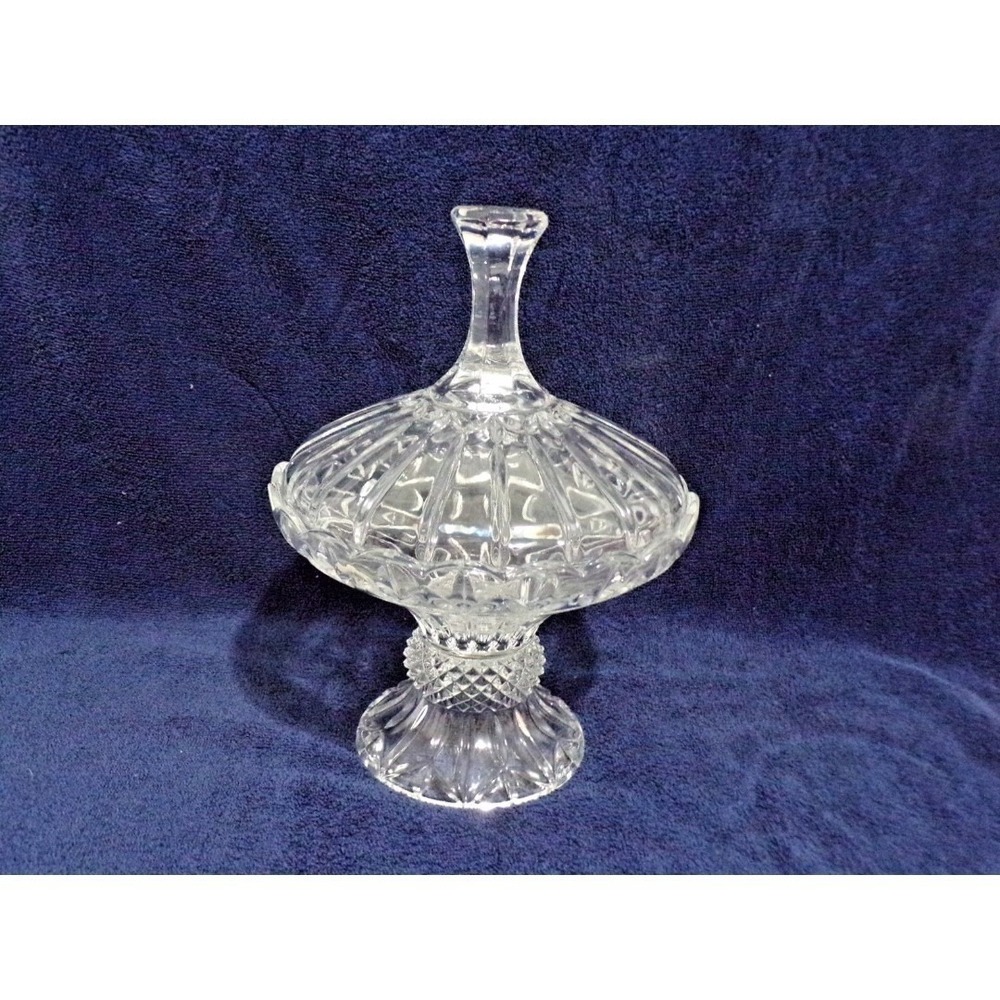 Vintage Godinger Glass Compote or Candy Dish 24% Lead Crystal w/Lid 11" Tall